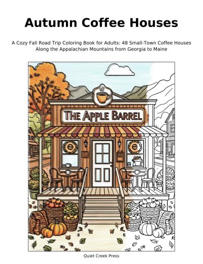 Autumn Coffee Houses coloring book cover