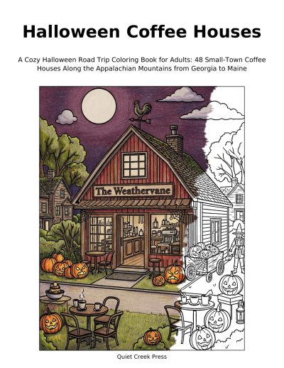 Halloween Coffee Houses coloring book cover