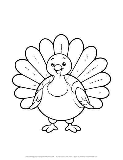 Happy Thanksgiving Turkey free printable coloring page