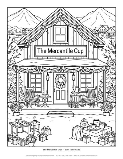 The Mercantile Cup at Christmas free printable coloring page