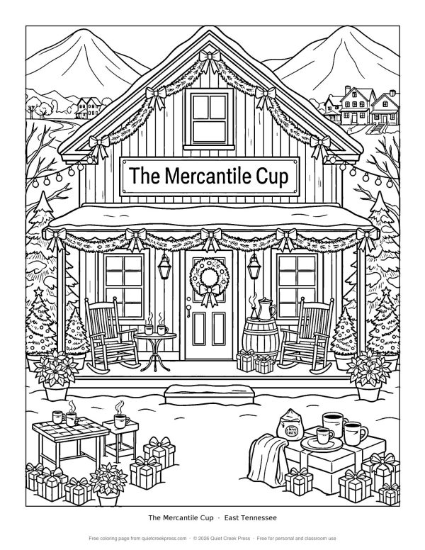 The Mercantile Cup at Christmas free printable coloring page