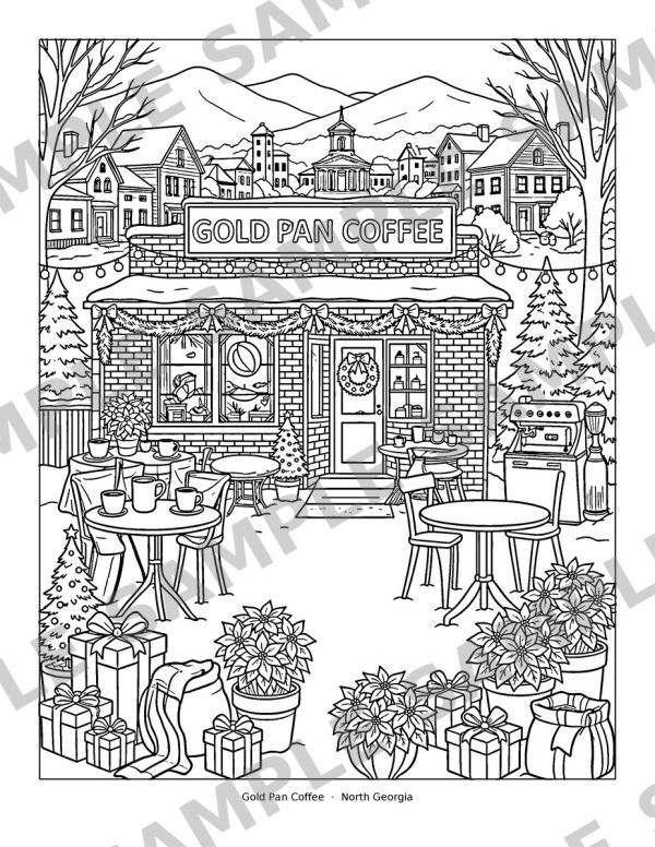 Christmas Coffee Houses, sample page: Gold Pan Coffee, North Georgia
