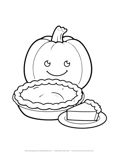 Pumpkin Pie free printable coloring page